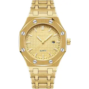 Men's Watches, Royalty Stainless Steel Quartz Movement Date Male Clock Waterproof Luminous Hands Casual Business Wrist Watches for Men