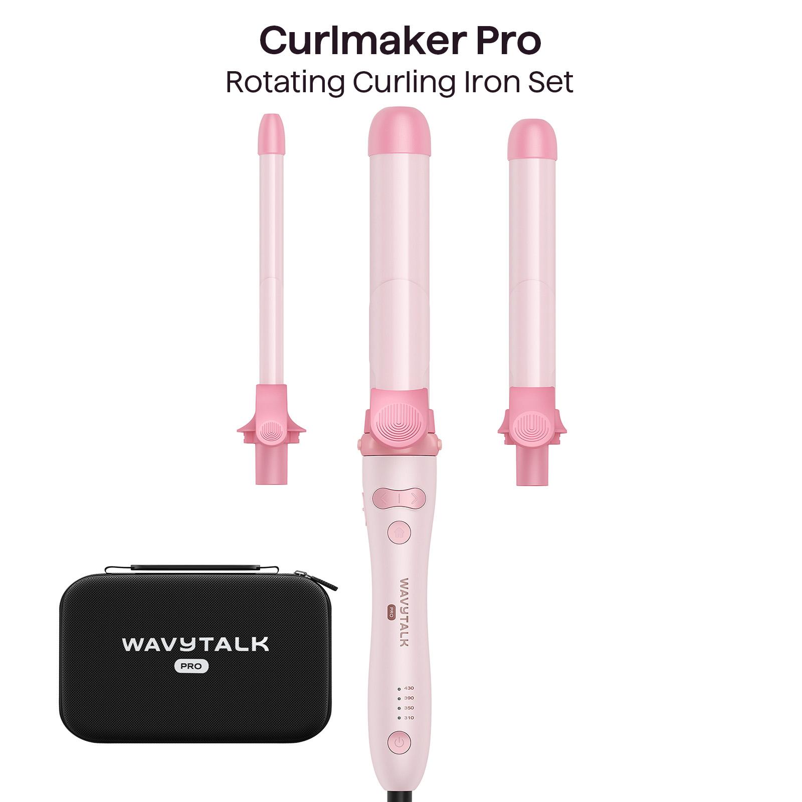 Wavytalk Curlmaker Pro, Rotating Curling Iron Set, 3 Detachable Barrel (0.5", 1", 1.25") ,Meet Different Curly Hair Needs