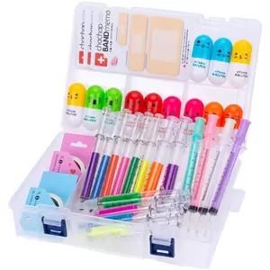 34 Pcs Cute School Supplies Set 12 Syringe Highlighters 4 Nursing Needle Pens 12 Vitamin Pill Pens And 2 Tape 3 Bandage Sticky Notes Cool Gifts For Nurse