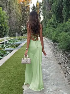 Backless Tie-Back Straps Dress for Women, Elegant Sleeveless Party Wear, Perfect for Summer Events and Night Out