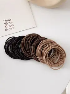 100pcs Simple Plain High Elastic Hair Ties, Durable Non-damage Hair Rubber Bands, Casual Versatile Hair Accessories for Women, Scrunchie