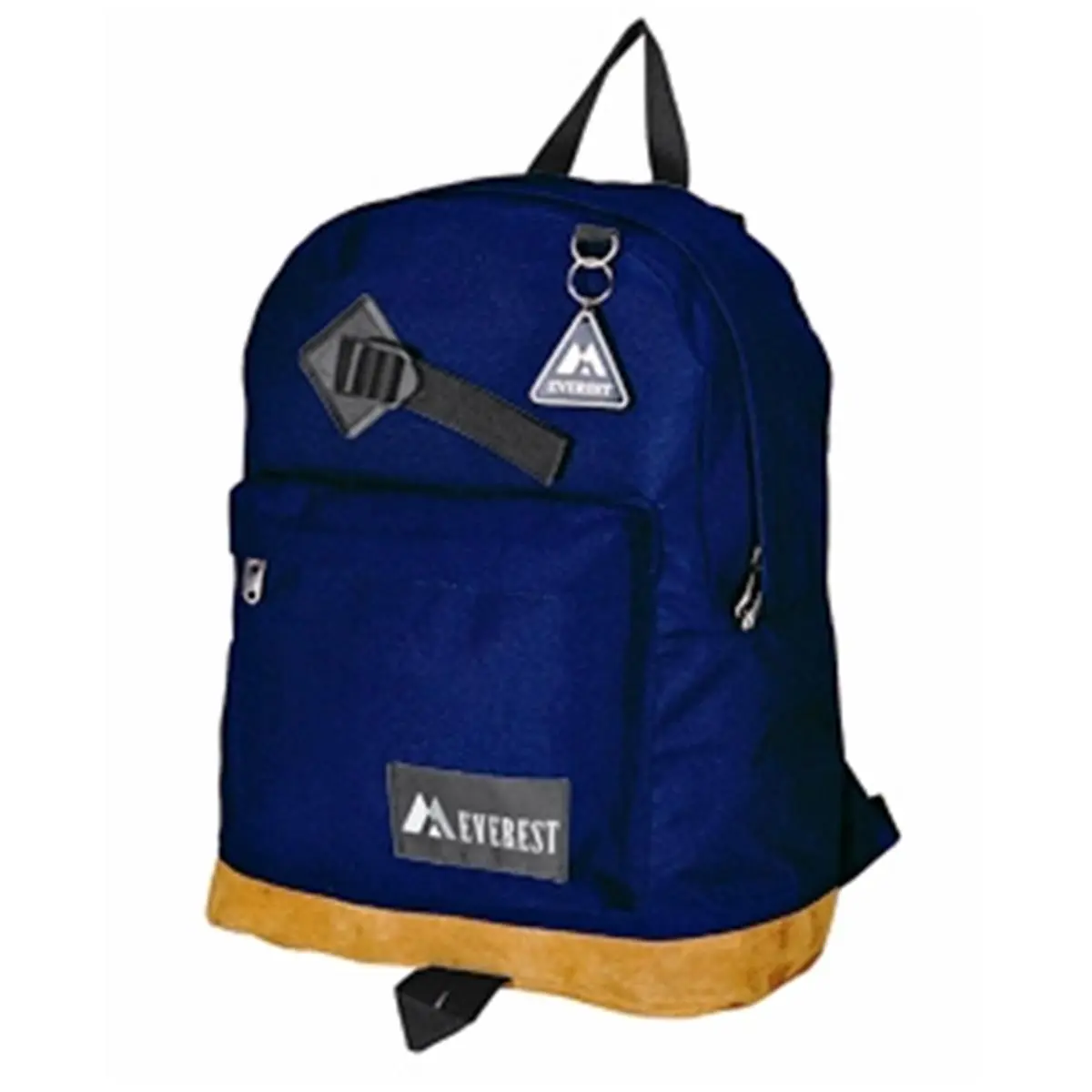 Everest Classic Unisex Water-Resistant Casual Backpack for Adults - Everyday Carry, Campus Life Convenience, 17" W - 13" H - 6.5" L, Suede Bottom, Jet Black, Zippered Compartments