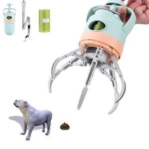 Portable Pet Poop Scooper with 6 Claw Design & Built-in Waste Bag Storage for Easy Outdoor Use Dog Waste Bag Holder Dispenser