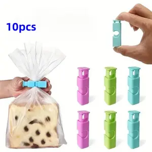10 Bread Bag Clips, Easy Press and Lock Seal for Various Bags, Essential Kitchen Supplies for Home Use, Convenient Bag Closers, Kitchen Utensil Holder, Kitchen Essentials, Bag Sealer, Bag Closures, Bag Clippers