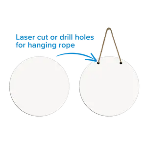 Unisub White Sublimation Hardboard 12" Rounds Decor Hanging