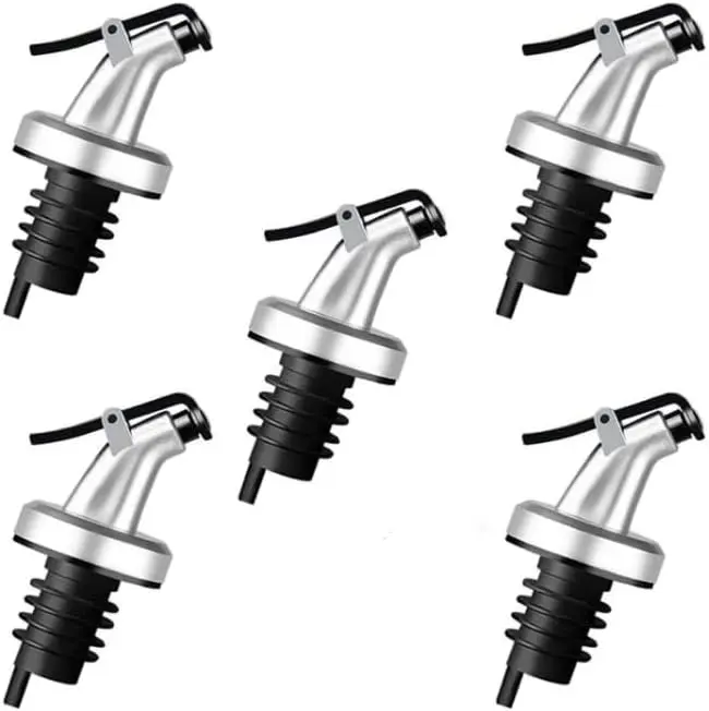 5 Pack Pouring Spouts, Ideal for Oil and Vinegar Bottles, Leakproof Spout Dispenser for Salad Dressing, Cooking Oils, Wines, and More