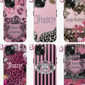 Juicy-couture leopard print phone case, compatible with iPhone17Pro 17Promax 16 16E 15 14 13 12 11, Sleek Phone case