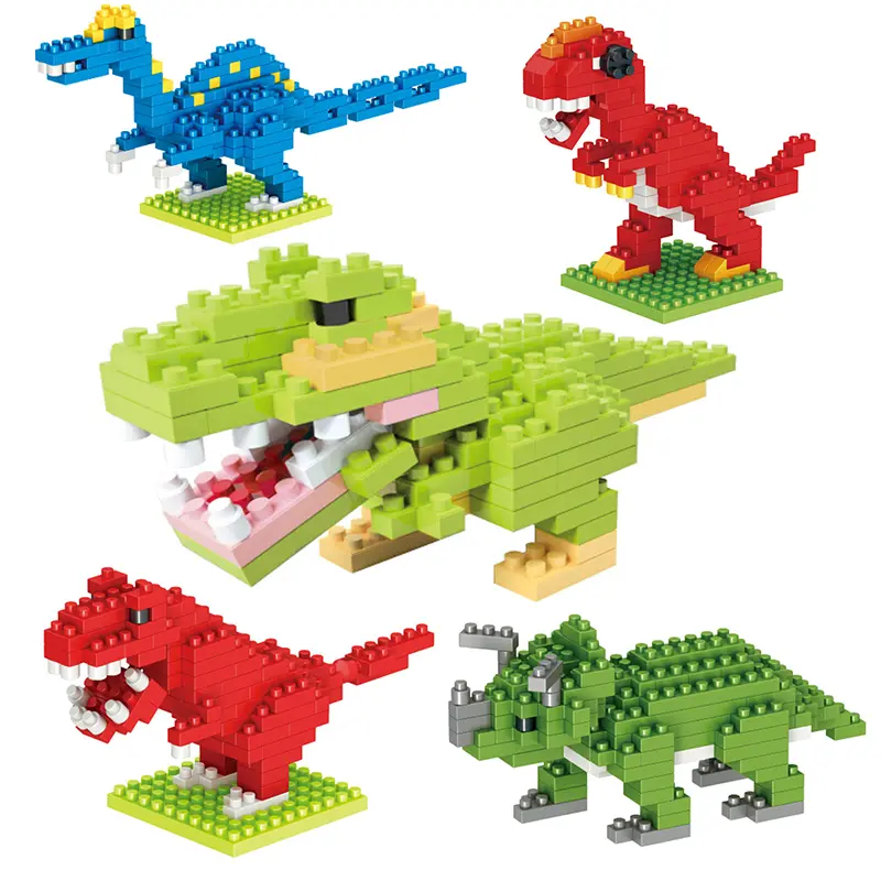 5Pcs Nano Micro Bricks Dinosaur Building Blocks Set - Tyrannosaurus Rex & Detailed Realistic Design, STEM Educational Bricks & Parts Toy for 6-8 Years Kids, DIY Assembly Puzzle Gift & Decoration
