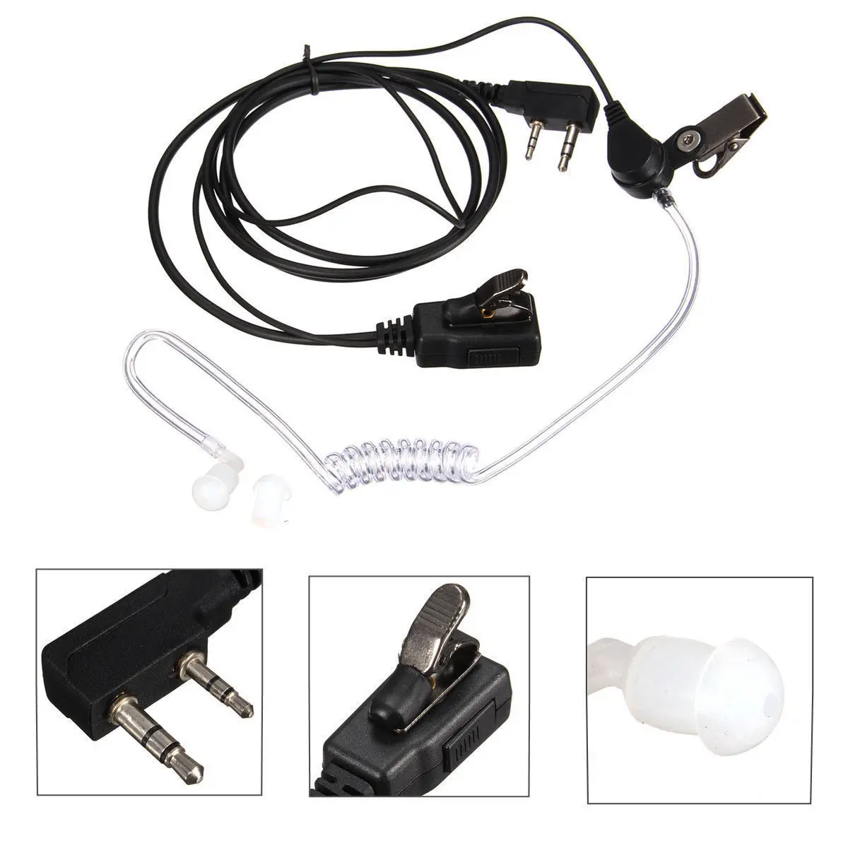 FBI Style Headset Earphone Earpiece Mic Security Radio Walkie Talkie Pro 2 Pin For BAOFENG/BAOJIE/WEIERWEI Radio