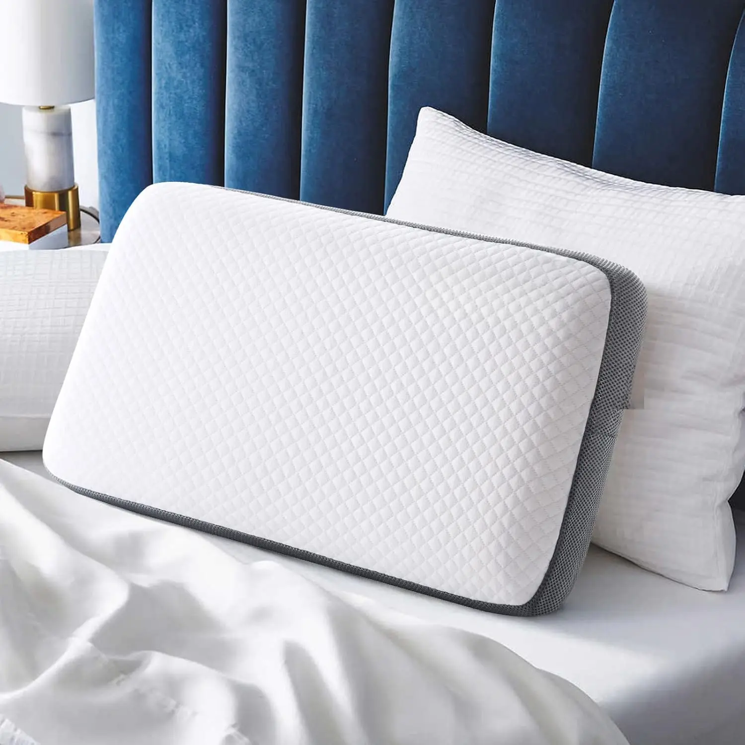 Firm Memory  Pillow, Hard Pillow for Sleeping,Flat Pillow for Deep Sleep,Oeko-TEX & CertiPUR- Double Certification, 28 x 15 inch