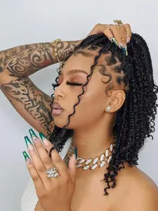 16 Inch Short Braided Lace Wigs for Women, Lace Braiding Wig, Gorgeous Fluffy Wigs without Bangs, Synthetic Wigs for Party, Daily Use