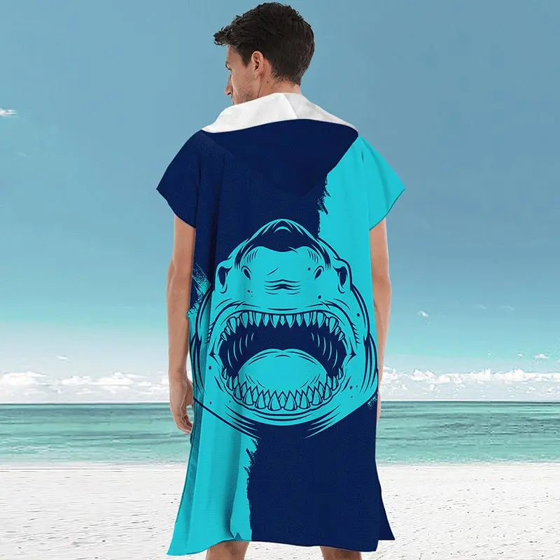 Adult Hooded Bath Towel Microfiber Cape, Quick-Drying Bathrobe for Beach Use, Soft and Stylish Hooded Design for Adults