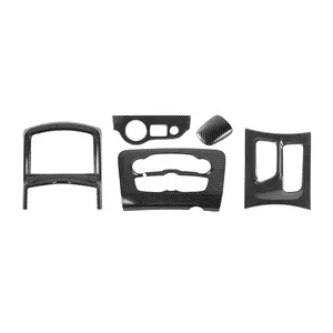 Carbon Fiber Interior Central Control Cover Trim Set, Car Accessories Kit for Dodge Charger 2015+, Auto Interior Decoration Stickers with New Fitment