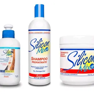 Silicon Mix Combination Set Treatment 16.oz Shampoo 16.oz & Leave-in 8.oz for Dry Damaged Hair