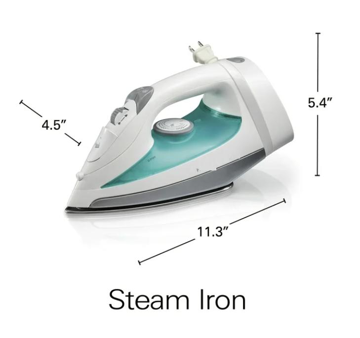 Steam Iron with Retractable Cord and Anti-Drip System – Elegant White Finish