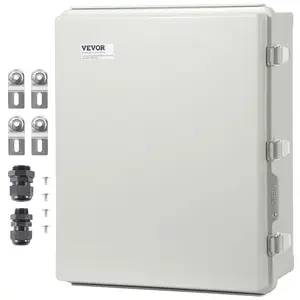 VEVOR Outdoor Electrical Junction Box,  20.87 x 16.92 x 7.87 in, ABS Plastic Electrical Enclosure Box with Hinged Cover Stainless Steel Latch, IP67 Dustproof Waterproof for Outdoor Electrical Projects