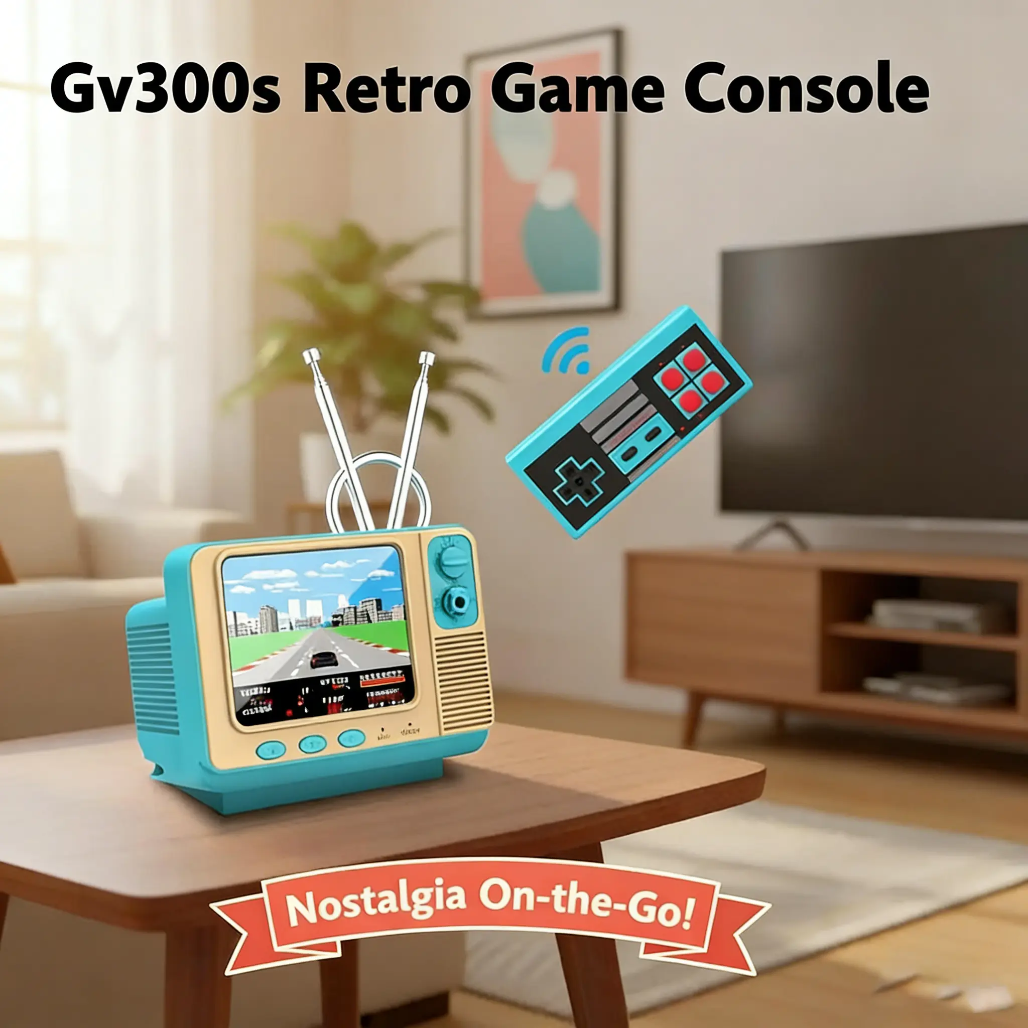 Retro Cartoon Handheld Gaming Console with Screen, 308 Built-in Classic FC Games, Wireless Gamepad, TV Support, Rechargeable, USB-Enabled, Ideal Gift for Kids & Adults for Christmas, Holidays, Birthdays, Outdoor Use