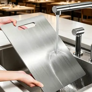 Titanium Cutting Board, 100% Pure Titanium Chopping Board for Kitchen, Hygiene & Durability Double Sided Cutting Board, Non toxic Chopping Board, Dishwasher Safe