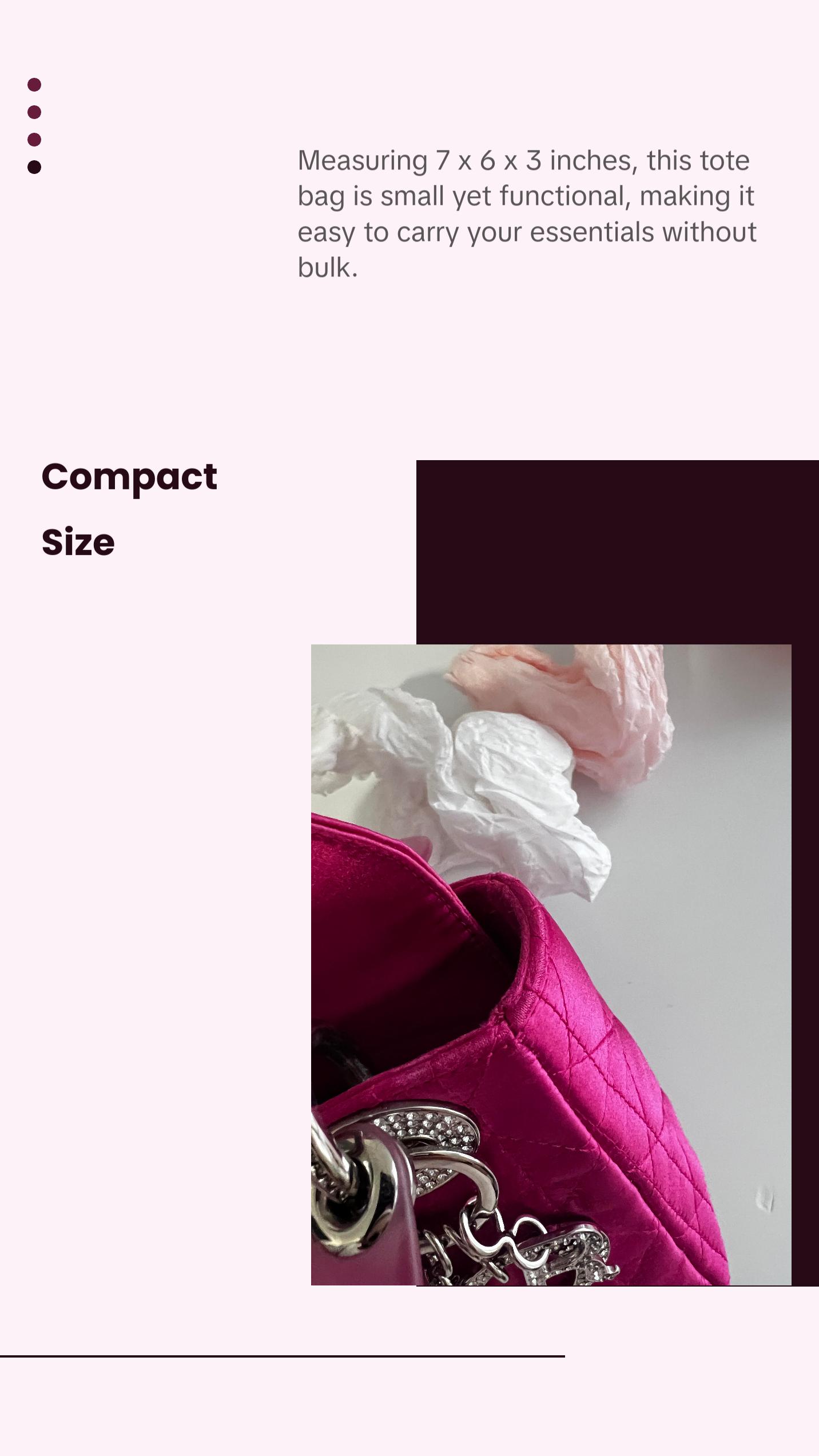 Pre-owned Dior Satin Tote Bags Pink Mini Tote Bag Very Good Condition with Minor Wear