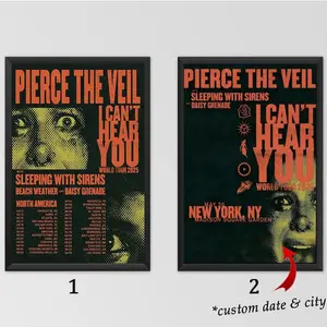 Custom Poster - Pierce The Veil I Can't Hear You Tour World Tour 2025 Poster