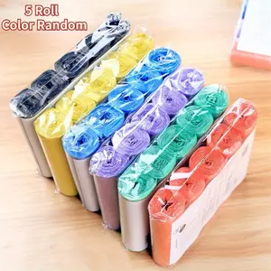 Random Color Trash Bag, 5 Rolls Disposable Trash Bag, Multipurpose Garbage Bag for Home Kitchen Bathroom Office Dormitory, Trashbags