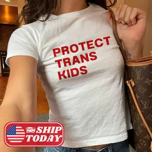 Protect Trans Kids Baby Tee Y2K  LGBT WLW Pansexual Bisexual