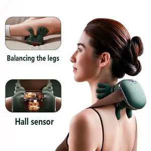 1PC  bionic heating massager USB rechargeable wireless portable acupressure neck and back massager deep tissue 4D kneading massage 3-level heat provides comfort relieves muscle tension Father's Day gift