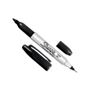 Sharpie Twin Tip Permanent Marker - Black Color, Compact Design, Ideal for Marking and Drawing, Versatile for Various Uses