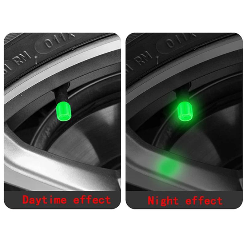 Luminous Tire Valve Caps  Car Motorcycle Glowing Valve Cover Car Tire Wheel Hub Styling Tool Auto Accessories 4/8/20pcs