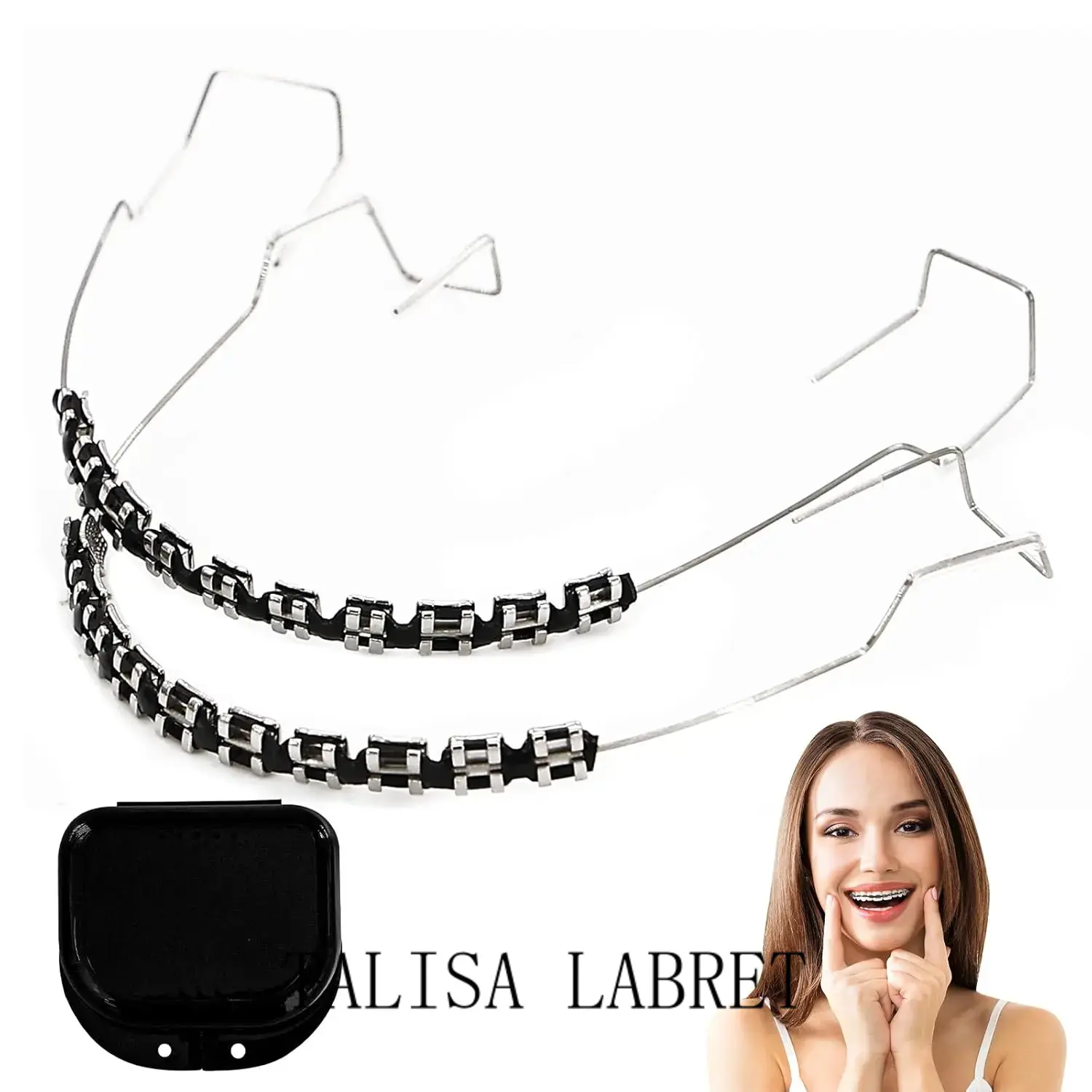 Black Removable Temporary Fake Braces Kit - Unisex Adults' Dental Accessories with Brackets & Wire, Comfortable After Extended Wear for Classroom Dental Practice, Orthodontist ExplanationsTALISA