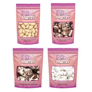 Freeze Dried Candy Chocolate Nougat , Chocolate Chews, Marshmallow, Honey Bit Puffs, Peanut Nougat Snack Flavor Dessert Treat  Gift Bonbon  Vanilla Sweet