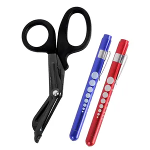 Titanium EMT Trauma Shears with LED Pen Light
