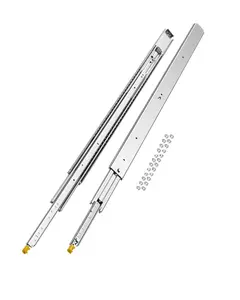 Heavy Duty Drawer Slides, 1 Pair, 52-Inch Locking Drawer Slides With 500 Lbs Load Capacity, Side Mount Ball Bearing Glides, Full Extension Industrial Rails, Quiet Smooth Operation, Ideal For Cabinets, Furniture, And Workshop Use