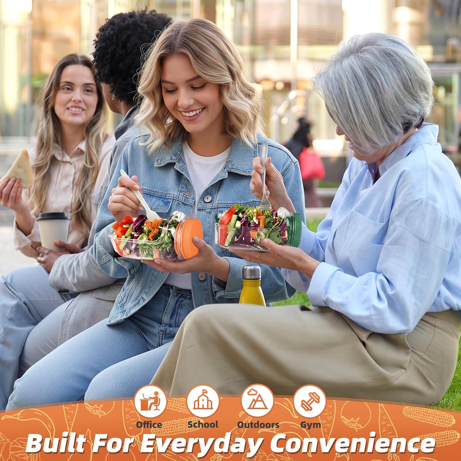 Salad Jar with Side Opening – Double-Lock Leak-Resistant Design, Vertical Layering Keeps Salads Fresh, Leak-Proof Salad Jar with Dressing Cup, Durable Salad Container for Lunch, Meal Prep & Work Salad Jar with Side Opening – Double-Lock Leak-Resistant Design, Vertical Layering Keeps Salads Fresh, Leak-Proof Salad Jar with Dressing Cup, Durable Salad Container for Lunch, Meal Prep & Work