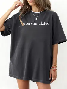 Overstimulated Graphic T-Shirt - Minimalist Emotional Humor Tee