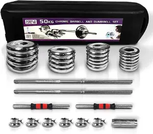 MLNshops Compact Dumbbell Set with Carry Box, 50kg Chrome