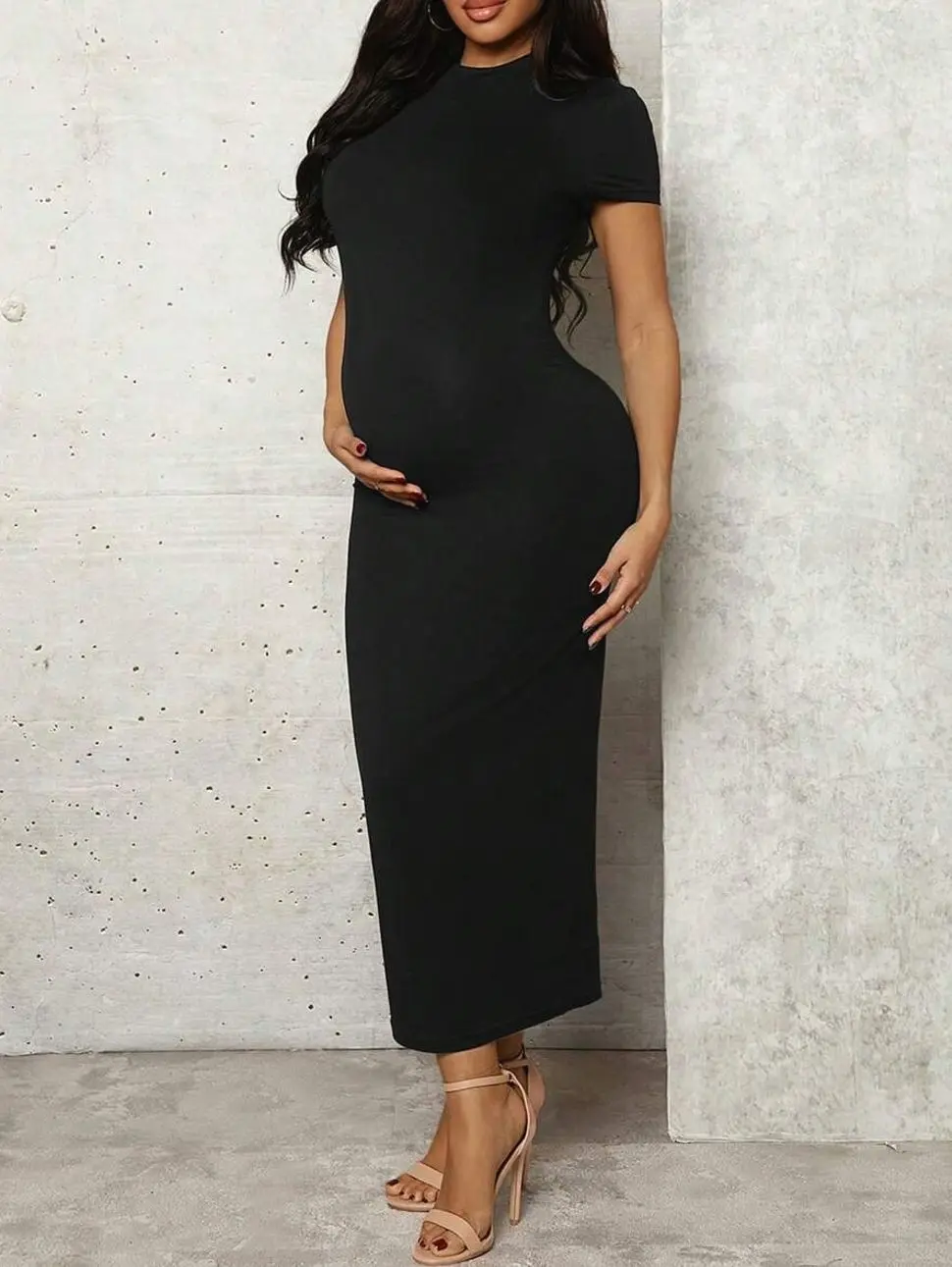 Black Bodycon Maternity Dress: Sexy, Fitted, Glamorous Evening Wear