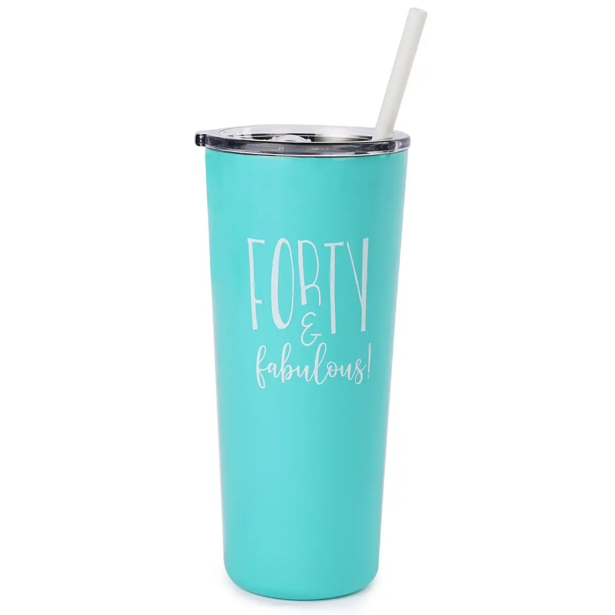 40 and Fabulous 22oz Insulated Tumbler – The Ideal 40th Birthday Cup, Mug, Tumbler for 40th Birthday Party Toasts! Cheers to 40 Years with our 40th Birthday Tumbler with Lid and Straw.