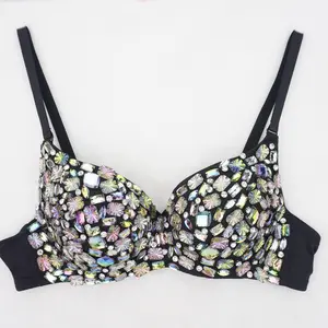 Elevated Going Out Tank Halter Tube Tops Short Handmade Acrylic Drill Colorful Bra Blusas Corset Summer Spring Rave Outfits Weighted Vests Women Clothing Sling Wedding Party Blind Date Stage Party Shaper Crop Sexy Inner Clothes Tank Top Women's Gamis