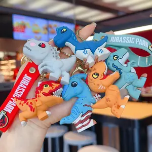 Jurassic Park Dinosaur Keychain – Cute Silicone Charm