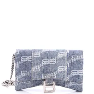 Pre-owned Balenciaga material Messenger Bags Hourglass Chain Wallet BB Monogram Denim by Rebag