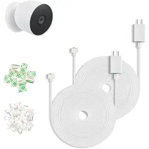 26FT 2 Pack Power Adapter and  for  Nest Cam () Outdoor or Indoor 2nd Gen, Weatherproof  Power Cord and Charger for Nest Camera ()