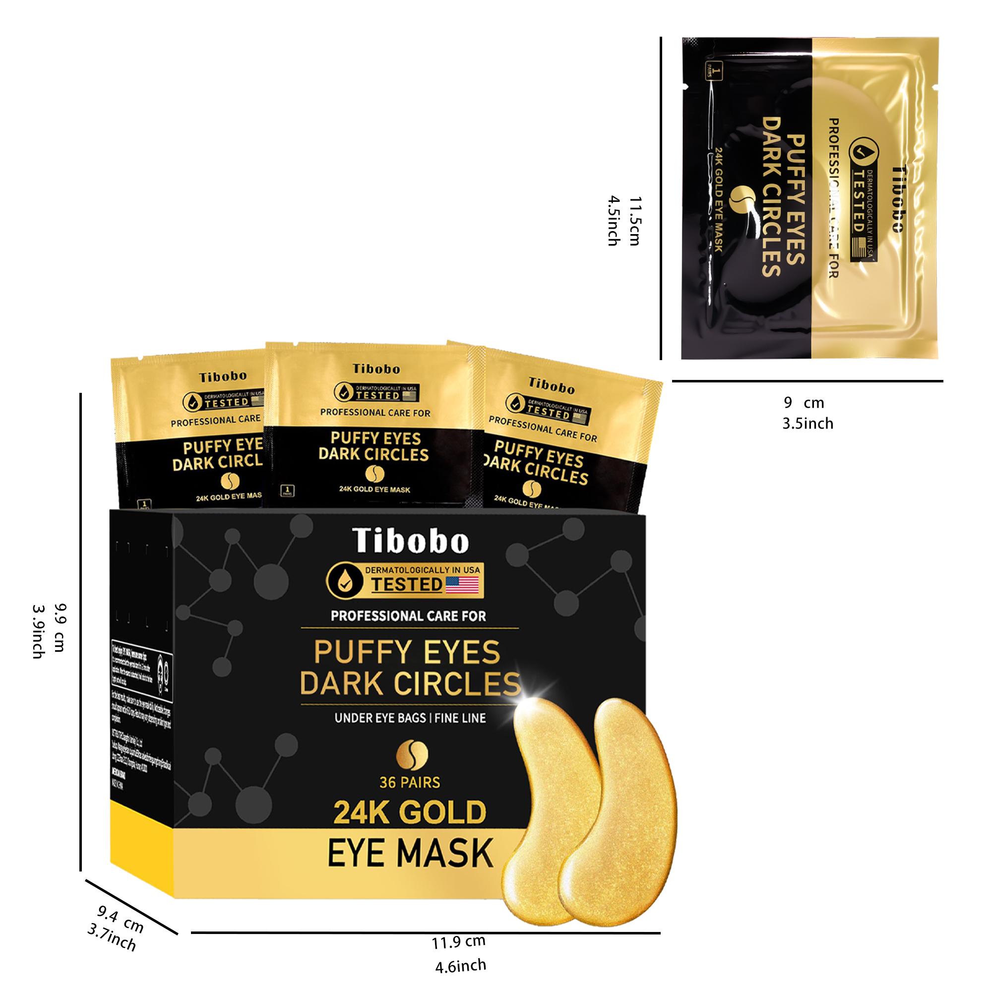[Tibobo Official] Collagen Golden Faded Eye Patches,24pairs/Box Moisturizing 24k Mask For Youthful Look,Soothing Calming Hyaluronic Moisture Gel Radiant Moisturizer Hydrating Hydrate