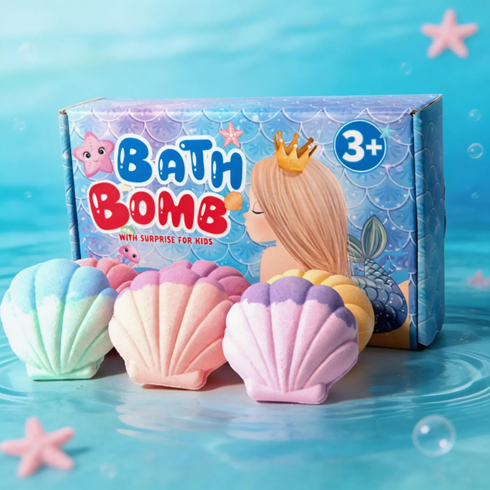 Seashell Bath Balls, Essential Oil Bubble Bath Balls, Toy Bubble Bombs, Exploding Salt Bath Ball Set