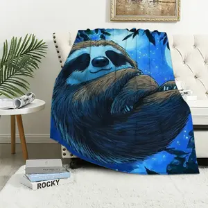 Cute Sloth Blanket Funny Sloth Decor Animal Throw Blanket Sloth Gifts for Girls Boys Super Warm Soft Plush Lightweight Flannel Blanket Winter Couch Bedding Blanket for Kids Baby WomenFather's Day Thanksgiving Halloween Valentine's Day Holiday Gifts