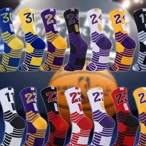 Elite Men's Striped Sports Crew Socks - Non-Slip, Moisture-Wicking, Arch Support, Cushioned Socks for Ultimate Comfort