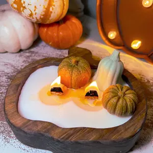 Dough Bowl Pumpkin Candle for Home Decor, Gifts, & Festive Ornaments Decoration