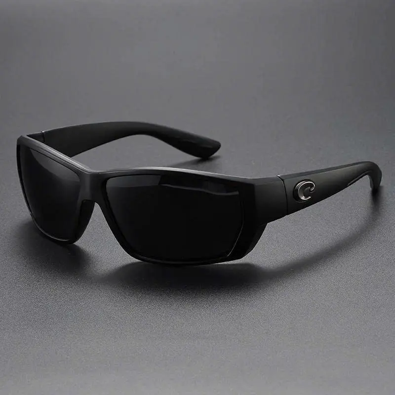 Costa Del Mar Tuna Alley Polarized Sunglasses – Matte Black Frame Grey 580P Lens Sport Fishing Glasses for Men Women Outdoor Driving