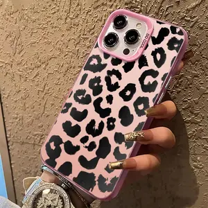 Cool Modern Black-Gray Leopard Spots TPU Phone Case for iPhone 17 Air 16 Pro Max 15 14 Plus 13 12 11 XR XS - Shockproof Anti-Drop Durable Aesthetic Animal Protective