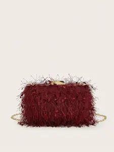 Fringe Box-Shaped Evening Clutch Purse, Tready Party Bags,Perfect For Party, Wedding, Prom, Dinner/Banquet, Essential Wedding Items,Perfectly Matching With Graduation Dress, Prom Dresses